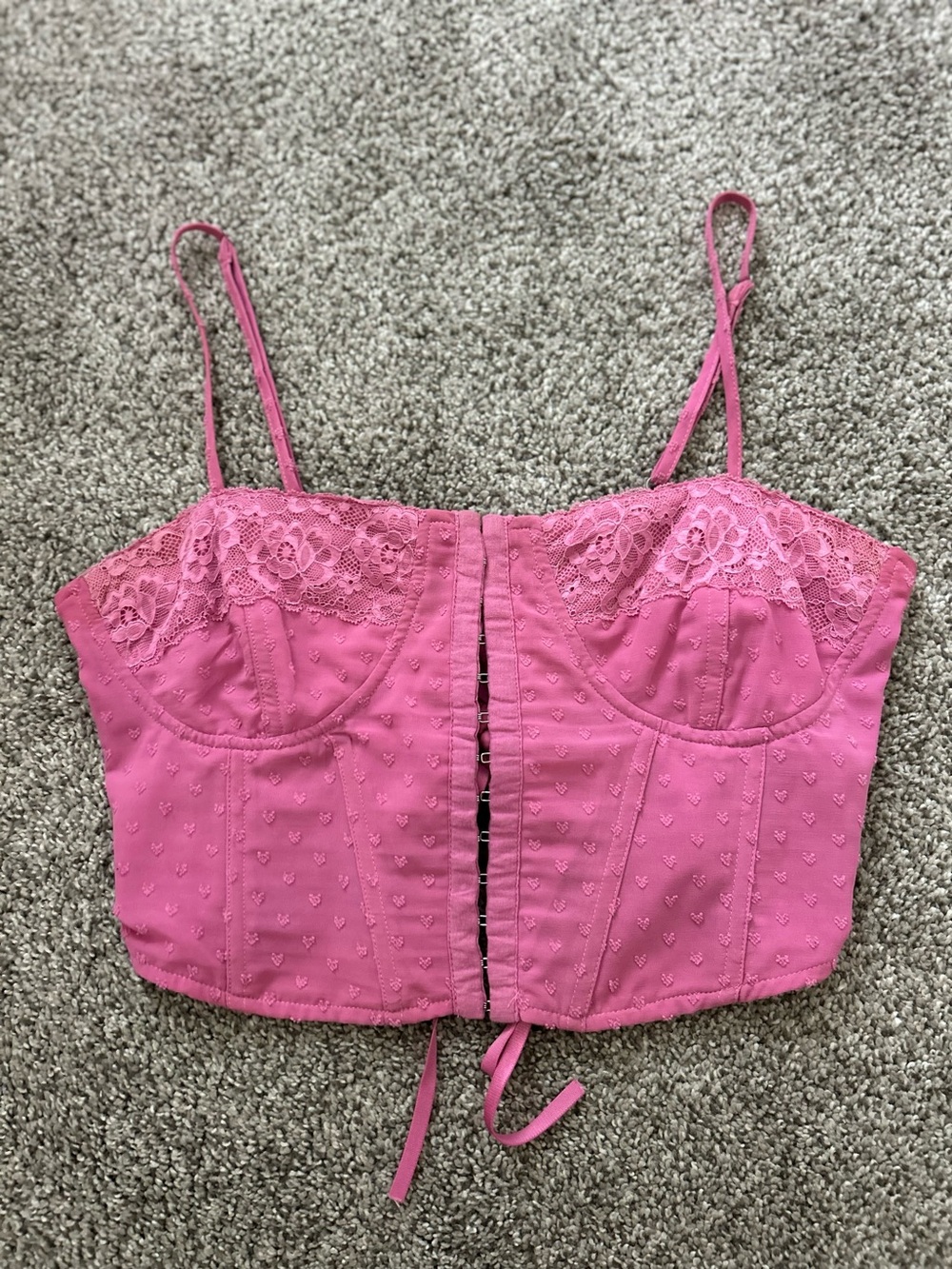 PacSun Pink Lace Corset Top
